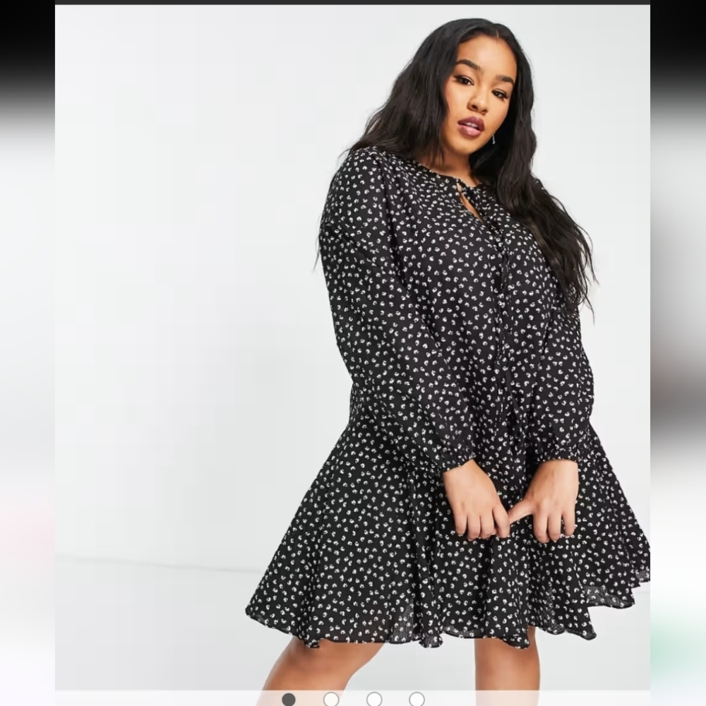 New With Tags Glamorous Bloom Black and white Floral Dress Size 14 US